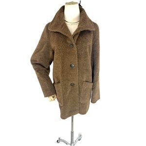 Cinzia Rocca Womens Size 6 Brown Alpaca-Wool Blend Coat Jacket Made in Italy